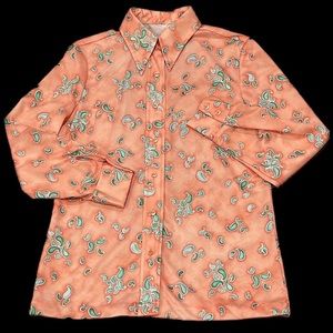 Vintage 70s Polyester Button Down Shirt